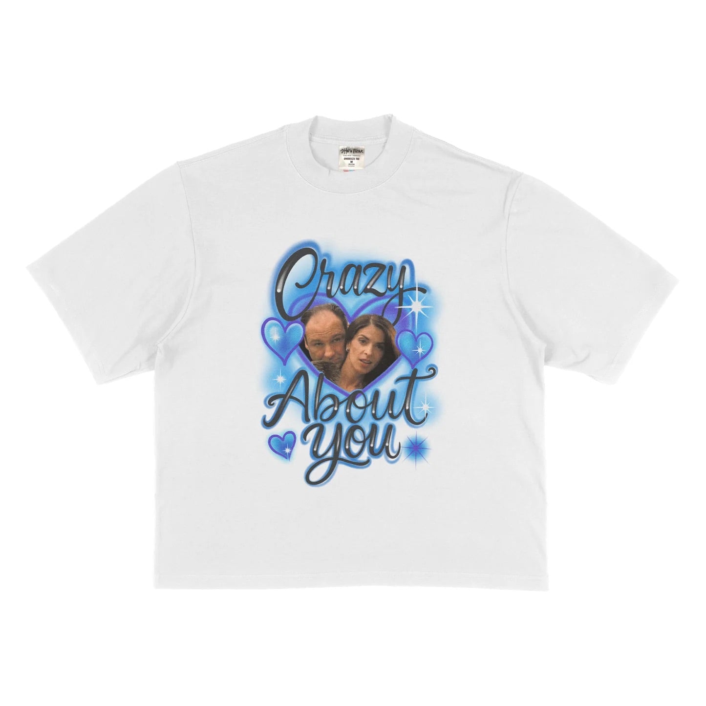 Crazy About You Oversized Tee Shirt-Blue