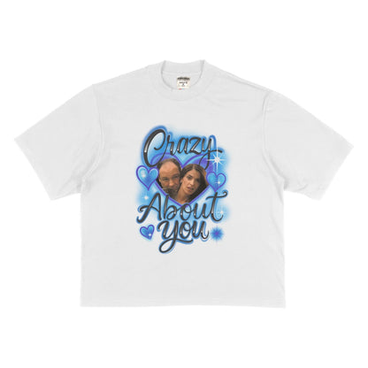 Crazy About You Oversized Tee Shirt-Blue