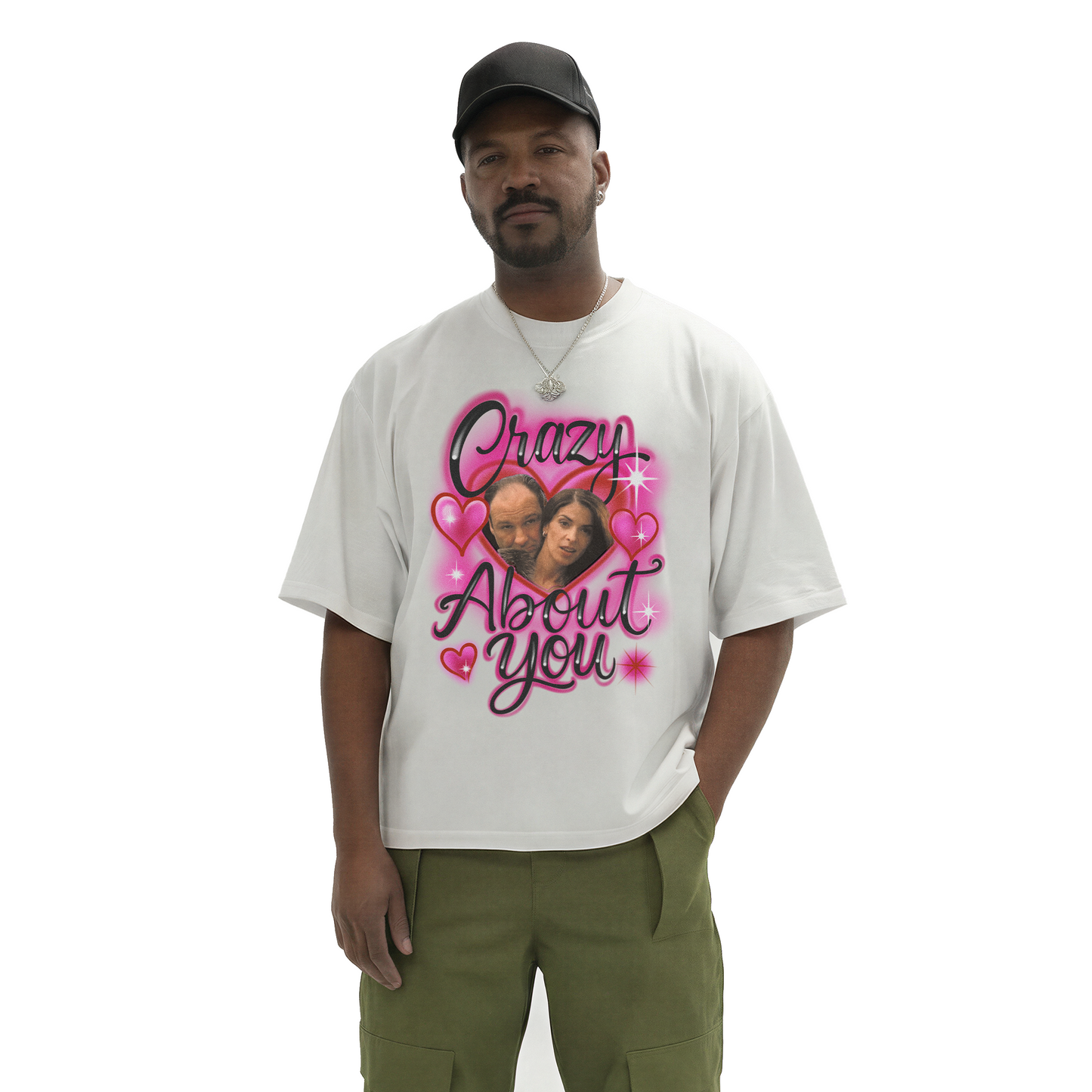 Crazy About You Oversized Tee Shirt-Pink